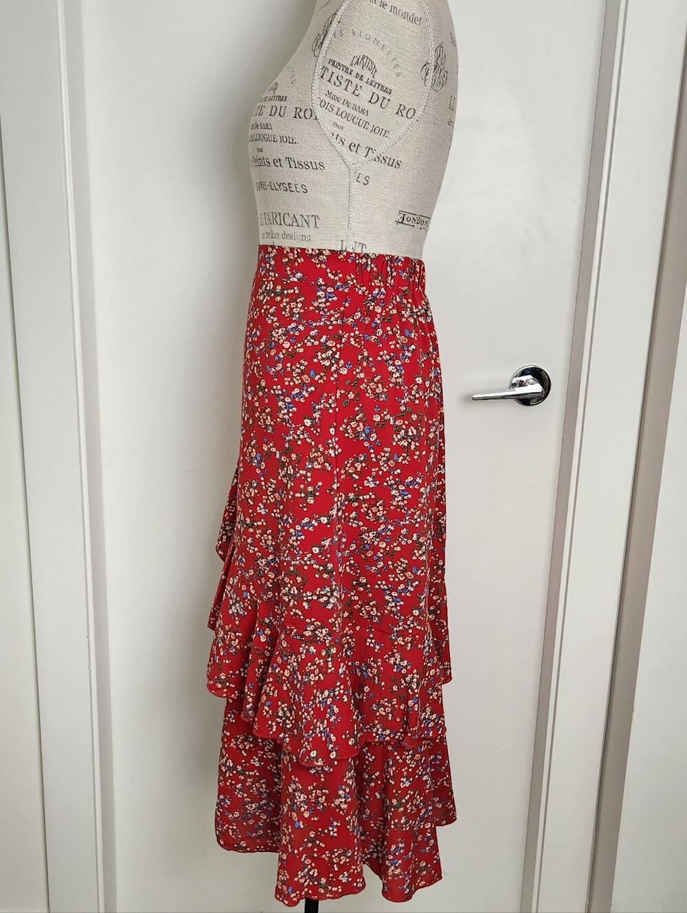 Floral Split Ruffle Midi Maxi Skirt - Picture 4 of 9